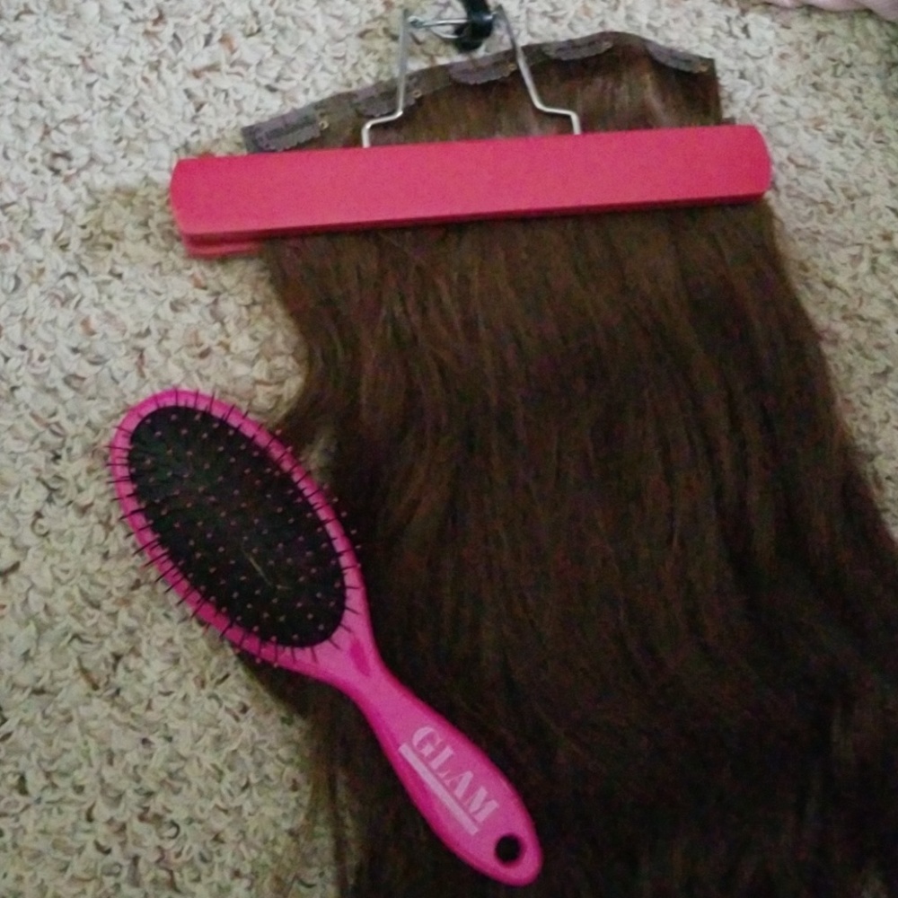Glam seamless chocolate brown clip in